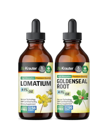 Tintura Vegana Lomatium y Goldenseal BioKrauter 118 ml Tintura Vegana Lomatium y Goldenseal BioKrauter 118 ml