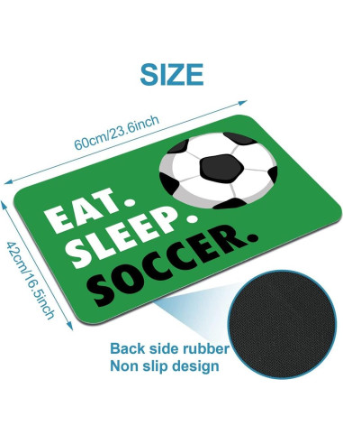 Alfombrilla de Baño Antideslizante HommomH Verde Fútbol 61x43cm