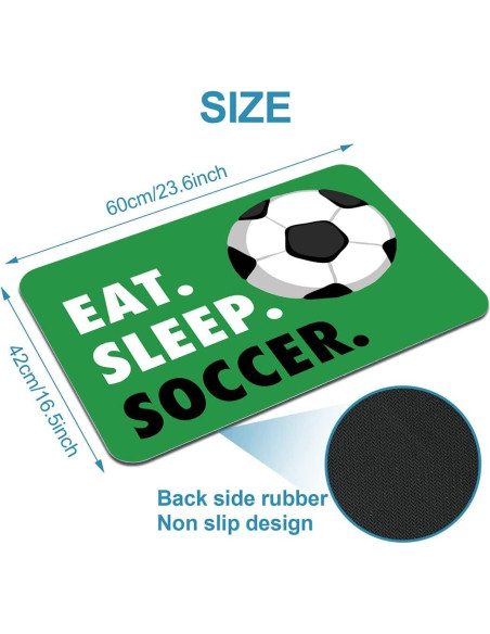 Alfombrilla de Baño Antideslizante HommomH Verde Fútbol 61x43cm Alfombrilla de Baño Antideslizante HommomH Verde Fútbol 61x43cm