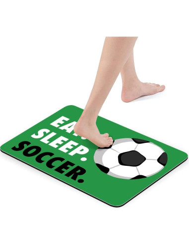 Alfombrilla de Baño Antideslizante HommomH Verde Fútbol 61x43cm