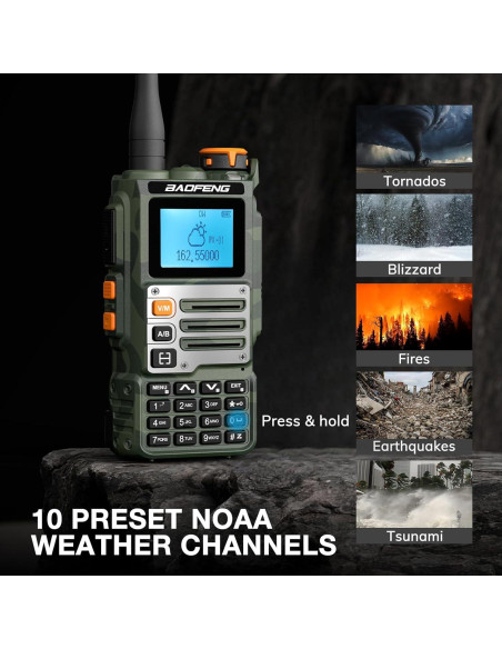 Radio de Dos Vías BAOFENG K63 Tri-Banda Verde Camo 6W Radio de Dos Vías BAOFENG K63 Tri-Banda Verde Camo 6W