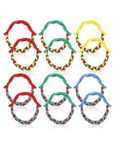 12 Collares Masticables Sensoriales Geiserailie 18 cm Colores Mezclados