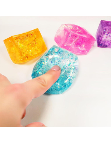 4 Pelotas de Estrés Brillantes Glow Fever - Juguetes Sensoriales