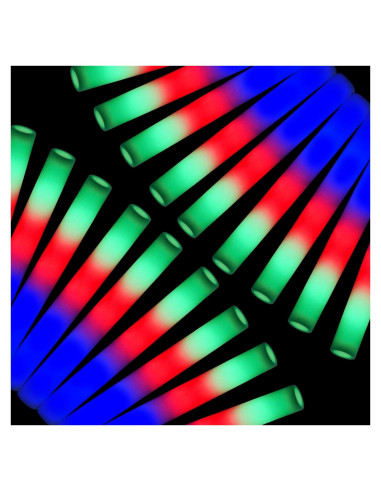Paquete de 12 Palos de Espuma LED AOWDIAO 40 cm Multicolor