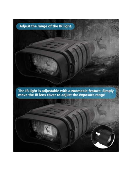Binoculares de Visión Nocturna 4K eoqo, Zoom Digital 8X, IR Binoculares de Visión Nocturna 4K eoqo, Zoom Digital 8X, IR