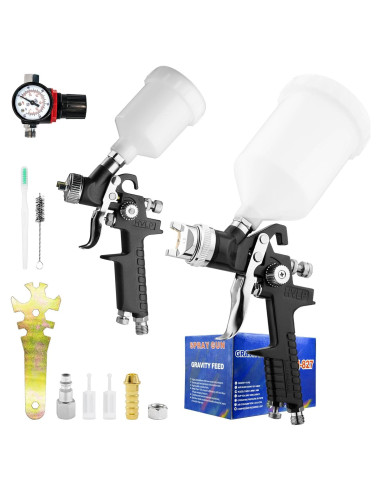 Kit de Pistola de Pulverización HVLP RRJ 0.8mm y 1.4mm