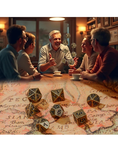 Caja de Reloj de Bolsillo Steampunk LKKCHER con 7 Dados Metálicos