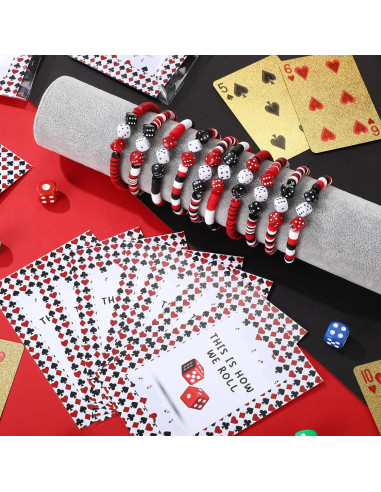 Conjunto de Fiesta de Casino Tondiamo 20 Pulseras y Tarjetas