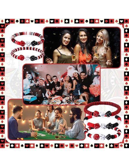 Conjunto de Fiesta de Casino Tondiamo 20 Pulseras y Tarjetas Conjunto de Fiesta de Casino Tondiamo 20 Pulseras y Tarjetas