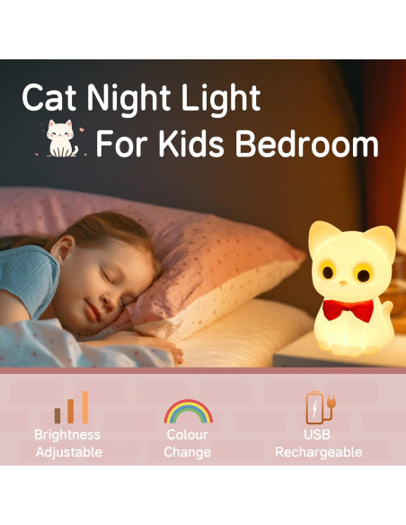 Luz Nocturna Gato SMOORITA Recargable 9 Colores 272g Luz Nocturna Gato SMOORITA Recargable 9 Colores 272g