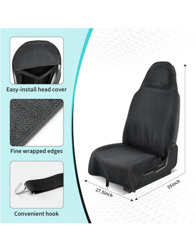 Paquete de 2 Fundas de Toalla Impermeables Movetility - Negro
