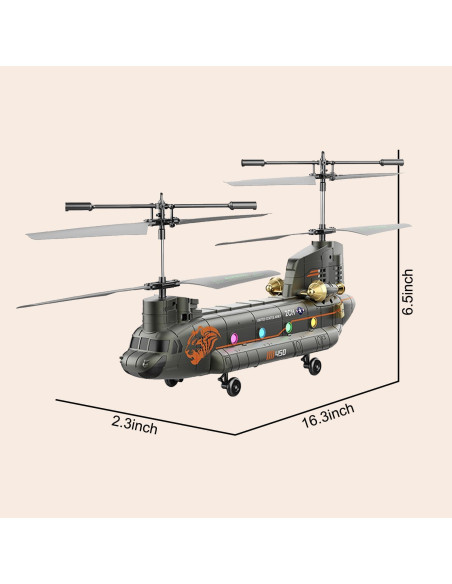 Helicóptero RC Militar SREJNGL 41.4 cm con Luz LED Helicóptero RC Militar SREJNGL 41.4 cm con Luz LED