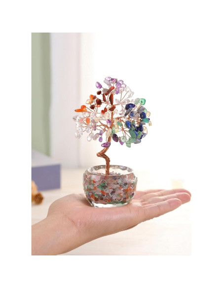Árbol de Cristal Chakra PESOENTH 14 cm Decoración Feng Shui Árbol de Cristal Chakra PESOENTH 14 cm Decoración Feng Shui
