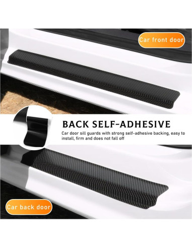 Protector de Umbral de Puerta de Coche Yourkar 4 PCS 3D Negro