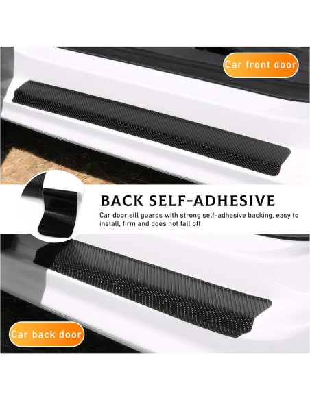 Protector de Umbral de Puerta de Coche Yourkar 4 PCS 3D Negro Protector de Umbral de Puerta de Coche Yourkar 4 PCS 3D Negro