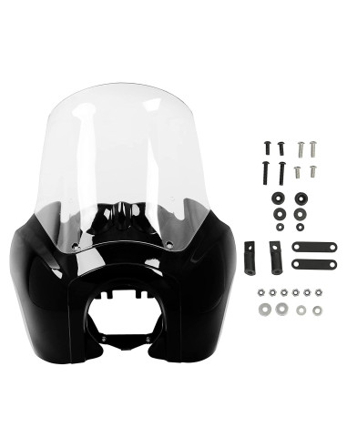 Carenado de Faro ECOTRIC con Parabrisas Claro 38cm para Harley Dyna