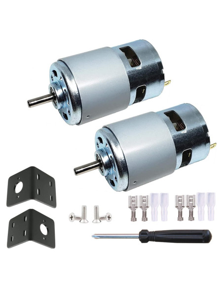 Motor DC 775 Puly 24V 20000RPM 2-Pack con Soporte Motor DC 775 Puly 24V 20000RPM 2-Pack con Soporte