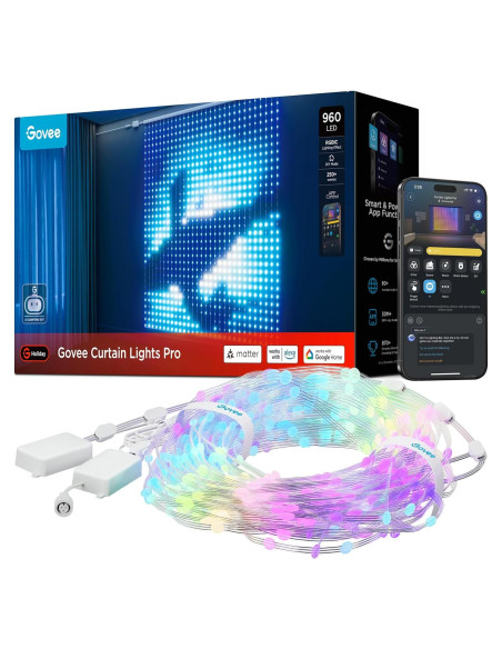 Luces de Cortina LED Govee Pro 960 LEDs IP67 1.65x1.75m Luces de Cortina LED Govee Pro 960 LEDs IP67 1.65x1.75m