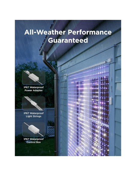 Luces de Cortina LED Govee Pro 960 LEDs IP67 1.65x1.75m Luces de Cortina LED Govee Pro 960 LEDs IP67 1.65x1.75m