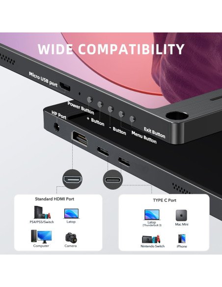 Monitor Portátil UPERFECT 15.6" FHD 1920x1080 USB-C HDMI Monitor Portátil UPERFECT 15.6" FHD 1920x1080 USB-C HDMI