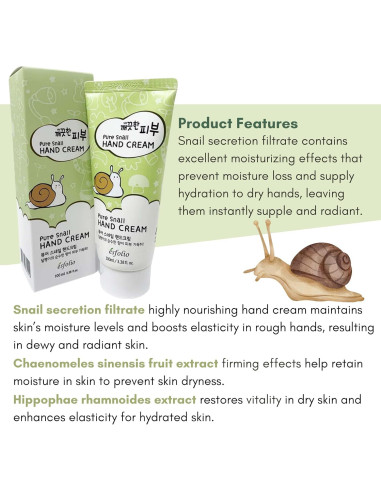 Crema de Manos Esfolio Pure Skin Snail 100ml - Hidratante No Grasa