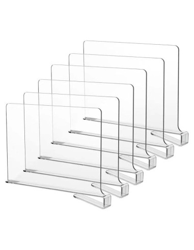 Divisores de Estante Acrílico Transparente LikeU 6 PCS