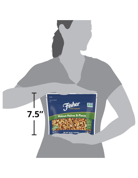 Nueces Fisher Mitades y Piezas 453g Sin Sal - Snack Saludable Nueces Fisher Mitades y Piezas 453g Sin Sal - Snack Saludable