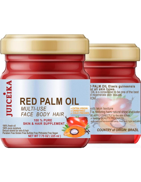 Aceite de Palma Rojo Orgánico Puro 100% Extra Virgen 250ml Aceite de Palma Rojo Orgánico Puro 100% Extra Virgen 250ml