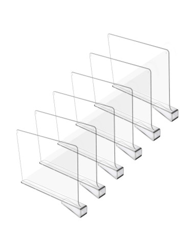 Divisores de Estante Acrílicos Hmdivor 6 Paquetes 20x30 cm