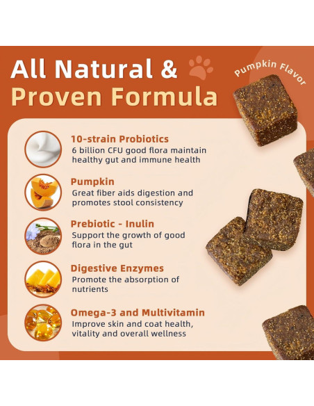 Probioticos para Perros ZEBORA 120 Masticables Sabor Calabaza Probioticos para Perros ZEBORA 120 Masticables Sabor Calabaza