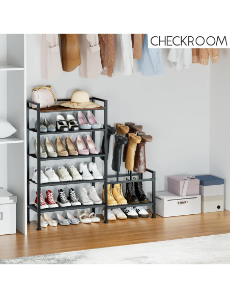 Estante de Zapatos Homsorout 5 Niveles Metal 25 Pares Estante de Zapatos Homsorout 5 Niveles Metal 25 Pares
