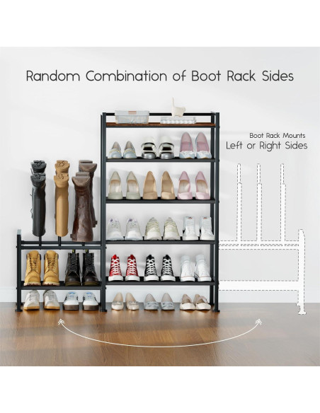 Estante de Zapatos Homsorout 5 Niveles Metal 25 Pares Estante de Zapatos Homsorout 5 Niveles Metal 25 Pares