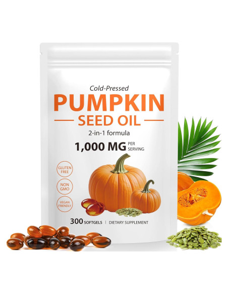 Cápsulas de Aceite de Semilla de Calabaza 300 Gelatinas Blandas Cápsulas de Aceite de Semilla de Calabaza 300 Gelatinas Blandas
