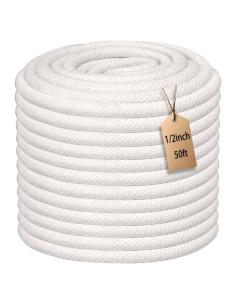 Cuerda de Algodón Trenzada JANJOSN 15m 1.27cm Blanca Suave