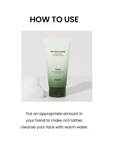 Espuma Limpiadora Facial HEIMISH Matcha Biome 150g - Piel Grasa