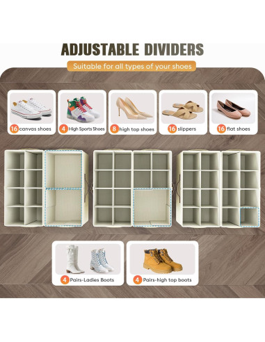 Organizador de Zapatos Budding Joy 2 Piezas Beige Amarillo