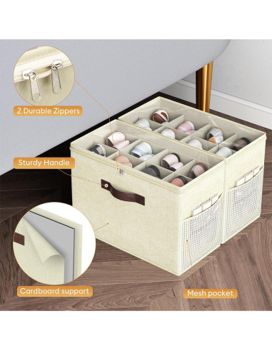 Organizador de Zapatos Budding Joy 2 Piezas Beige Amarillo