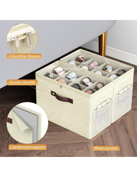 Organizador de Zapatos Budding Joy 2 Piezas Beige Amarillo Organizador de Zapatos Budding Joy 2 Piezas Beige Amarillo