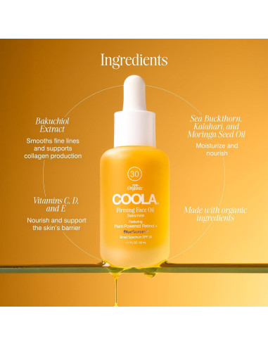 Aceite Facial Reafirmante COOLA SPF 30 140 g Orgánico