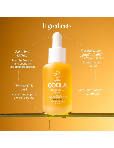 Aceite Facial Reafirmante COOLA SPF 30 140 g Orgánico Aceite Facial Reafirmante COOLA SPF 30 140 g Orgánico