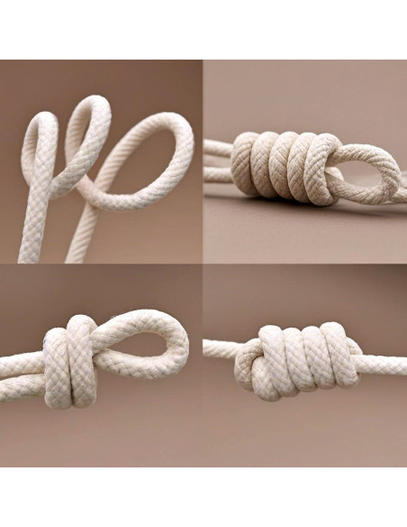Cuerda de Algodón Trenzada JANJOSN 15m 1.27cm Blanca Suave Cuerda de Algodón Trenzada JANJOSN 15m 1.27cm Blanca Suave