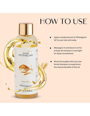 Aceite de Germen de Trigo Puro Sage Apothecary 100 ml - Hidratante