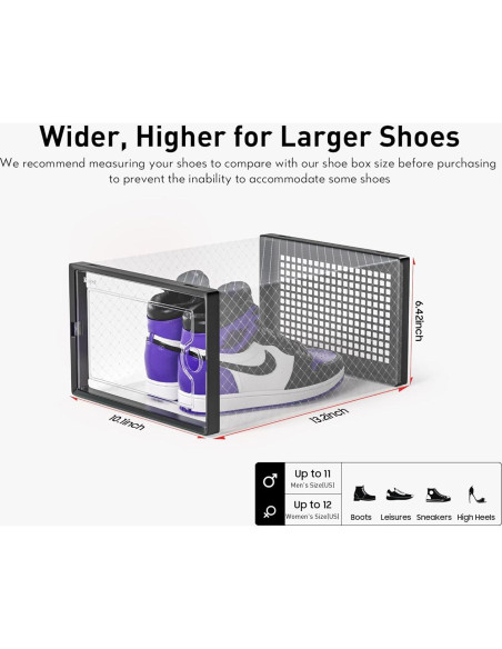 Cajas de Almacenamiento para Zapatos Kuject 12 Piezas X-Large Cajas de Almacenamiento para Zapatos Kuject 12 Piezas X-Large