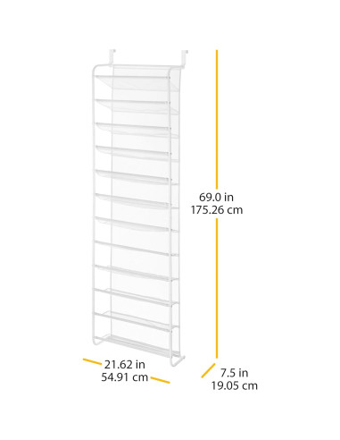 Organizador de Zapatos sobre la Puerta Whitmor - 36 Pares - Blanco