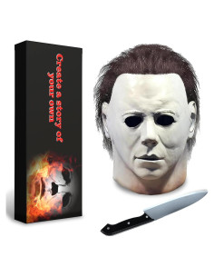 Máscara de Halloween Realista MKHFUW con Cuchillo para Adulto