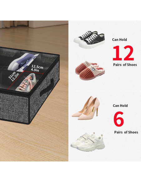Organizador de Zapatos Bajo la Cama Onlyeasy, 2 Unidades, Negro Organizador de Zapatos Bajo la Cama Onlyeasy, 2 Unidades, Negro