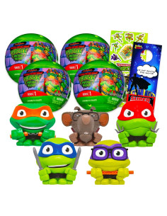 Caja Sorpresa TMNT con 4 Figuras Mini Mash'Ems y Stickers