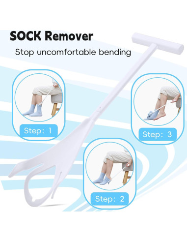 Kit de Ayuda para Calcetines Yitobecka 2 Piezas Blanco