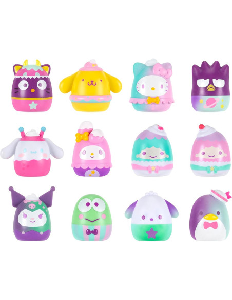 Mini-Squish Hello Kitty y Amigos - Paquete de 12 con Accesorios Mini-Squish Hello Kitty y Amigos - Paquete de 12 con Accesorios
