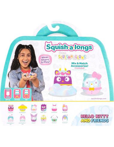 Mini-Squish Hello Kitty y Amigos - Paquete de 12 con Accesorios